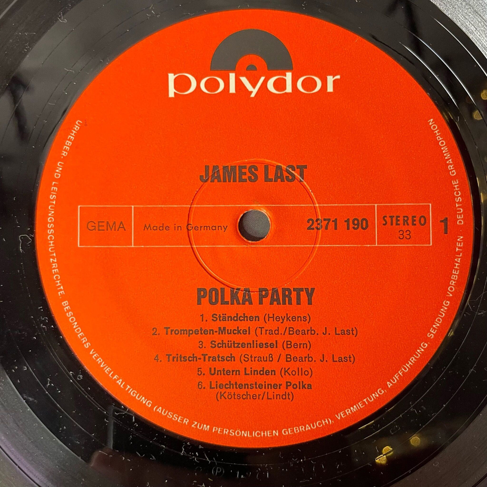 Винтажная виниловая пластинка LP James Last Джеймс Ласт Polka Party (Germany 1971)