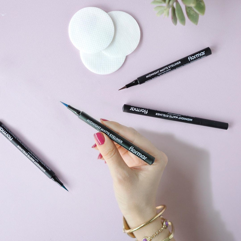 FLORMAR Чёрная матовая подводка Midnight Matte Eyeliner