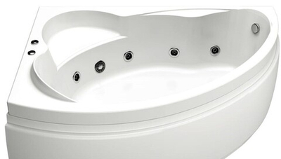 Ванна акриловая BAS Лагуна левая 1700х1000 с гидромассажем и каркасом