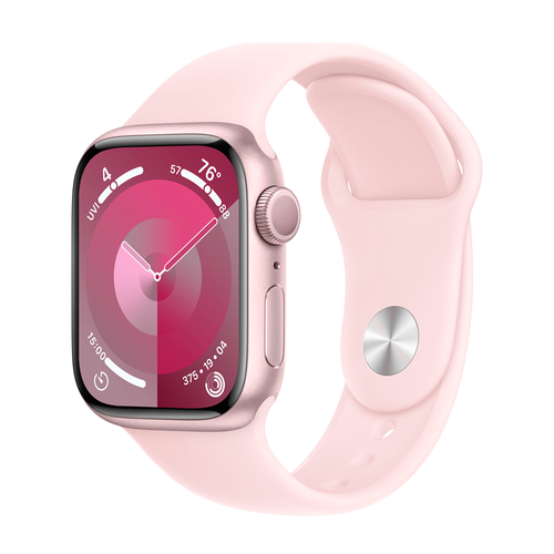 Умные часы Apple Watch Series 9 GPS, 41mm, Aluminium Case with Sport Band S/M, Pink (Розовый)