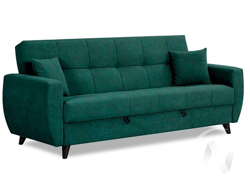 Диван прямой Бетти 2 (БД) Ameli 07 (велюр темно-зеленый)
