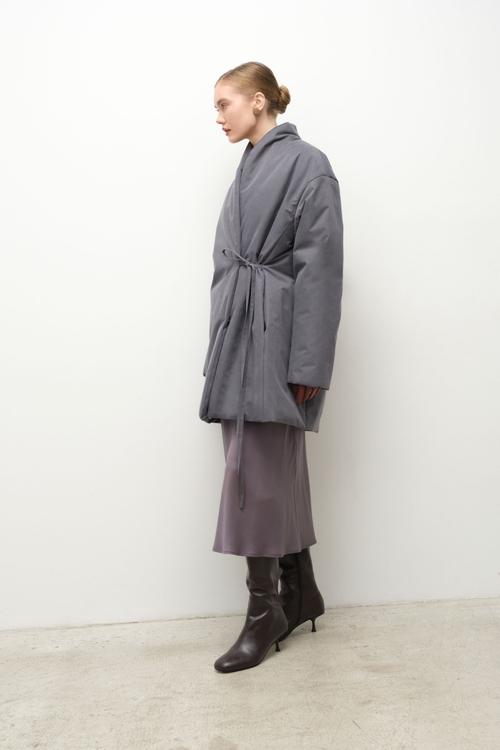 Куртка с шалевым воротником укороченная