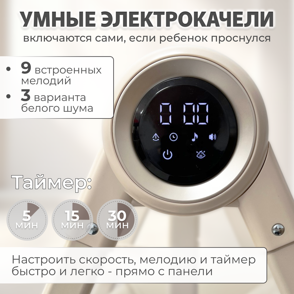 Стульчик для кормления-электрокачели BubaGO Mateo 4в1