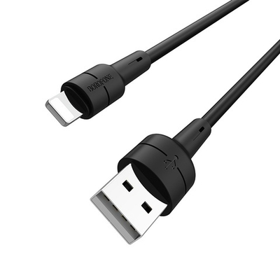Кабель Borofone BX30 USB-Lightning 2.4А 1м Silicone Black