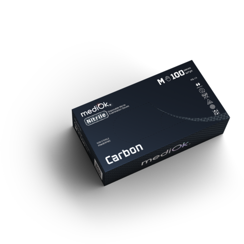 Перчатки нитриловые MediOk цвет Карбон(черный) Xs