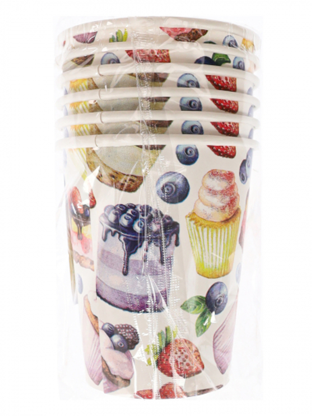 Стакан бум 250 мл Вкусняшки (6 шт./уп.) флоупак