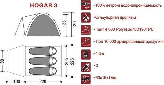 Палатка Indiana HOGAR 3