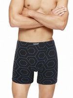 Удлиненные мужские трусы-боксеры из хлопкового материала (Размер: L) (Цвет: черный)