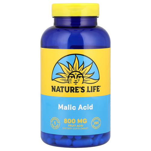Nature's Life, яблочная кислота, 800 мг, 250 капсул
