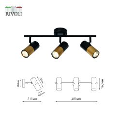 Светильник настенно-потолочный спот Rivoli   7073-703 3 х GU10 15 Вт поворотный