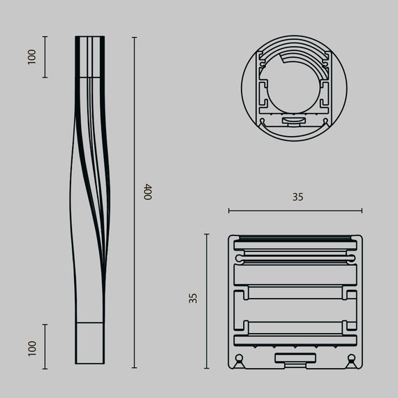 Профиль радиусный Maytoni ALM-3535R-B-TL-90°-0.4M