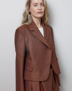 Жакет двубортный из шерсти Вивьен Вествуд корица