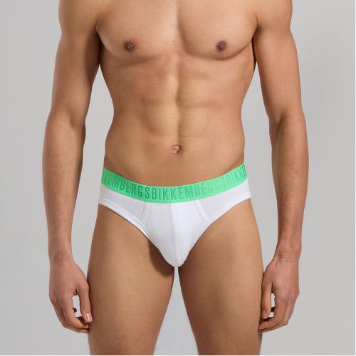 Мужские трусы брифы (белый, синий, черный) набор 3 в 1 Bikkembergs FASHION BICOLOR BKK1USP04TR