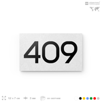 Номер на дверь 409, табличка на дверь для офиса, квартиры, кабинета, аудитории, склада, белая 120х70 мм, Айдентика Технолоджи