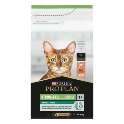 Pro plan cat adult sterilised сухой корм для стерилизованных кошек с лососем - 1,5 кг