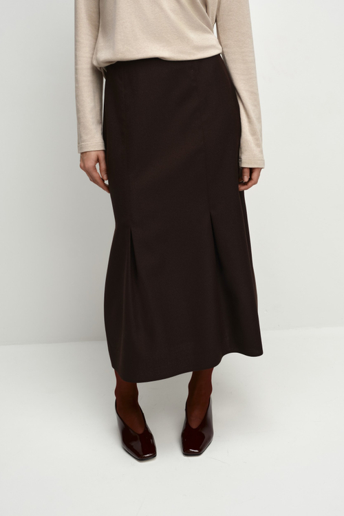 Юбка из полушерсти тёмно-коричневый