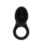 Чёрное эрекционное виброкольцо со стимулятором клитора Cobra