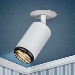 Встраиваемый светильник алюминиевый ЭРА KL106 WH/BK MR16 GU10 белый/черный матовый | Алюминиевые встраиваемые светильники