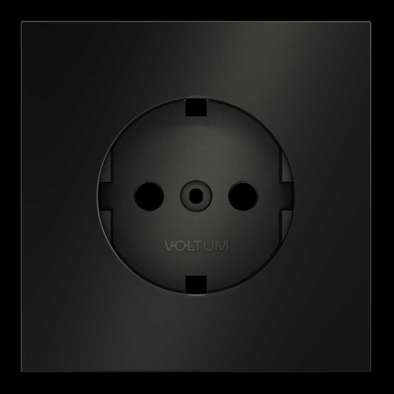 Накладка для розетки с заземлением, S70 Metal (антрацит) Voltum VLSM000612