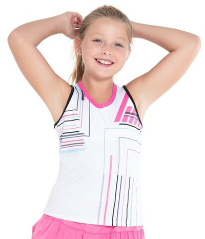 Футболка для девочки теннисная Lucky in Love Prep It Up Tank - разноцветный