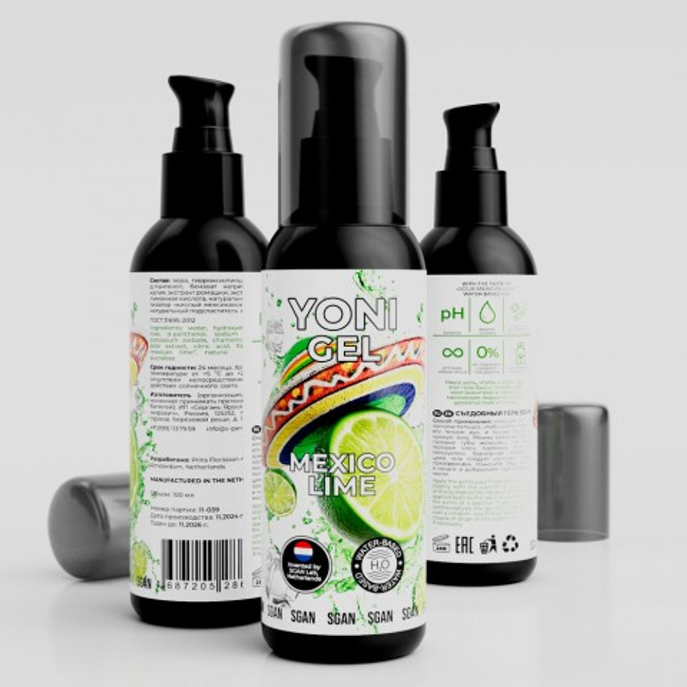 Лубрикант для орального секса SGAN YONI GEL со вкусом мексиканского лайма, 100 мл
