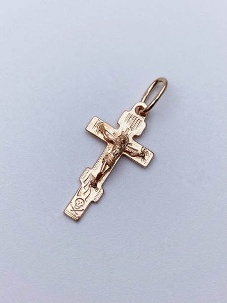 Крест из серебра/Позолота/С подвижным ухом/С алмазной огранкой