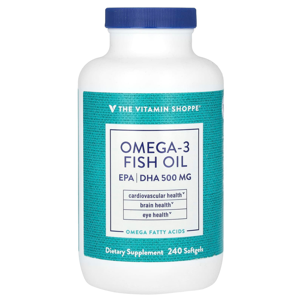 The Vitamin Shoppe, рыбий жир с омега-3, 240 мягких таблеток