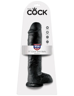 Фаллоимитатор на присоске 11 Cock with Balls черный King Cock (Цвет: черный)