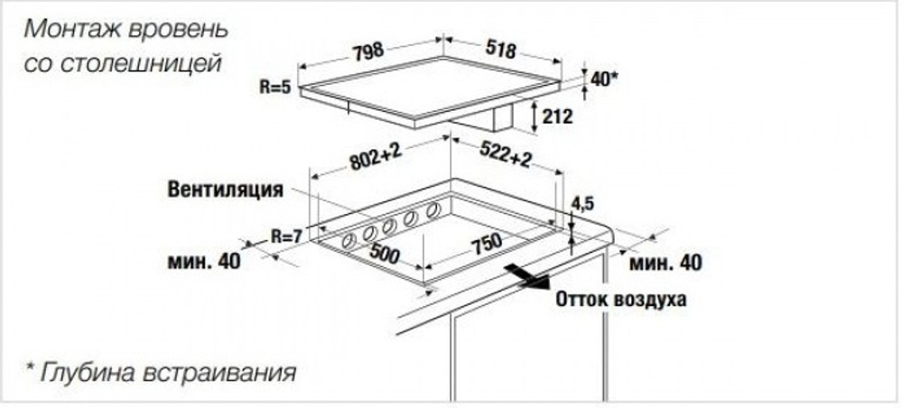 Индукционная варочная панель с вытяжкой Kuppersbusch KMI 8560.0 SR