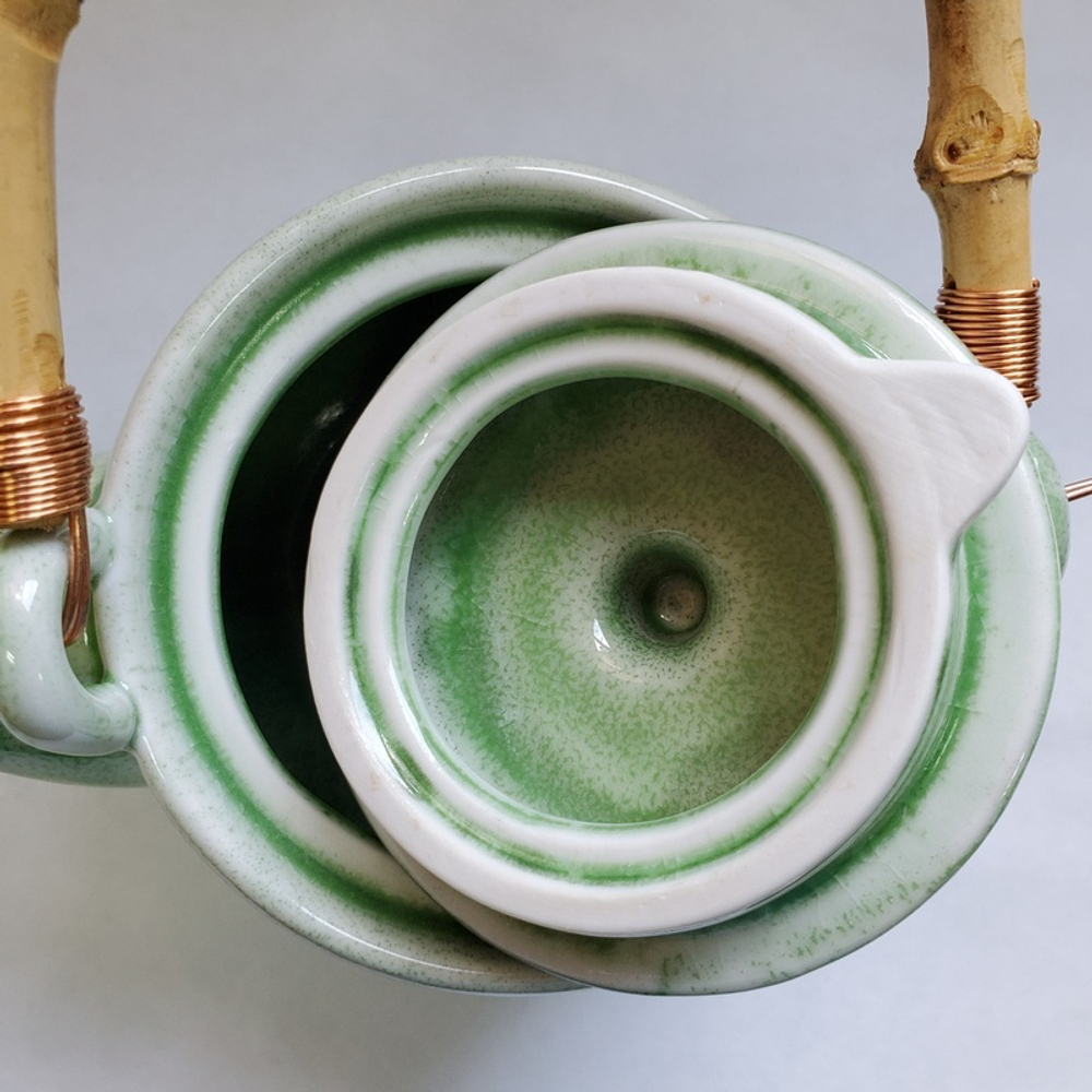 310501.2 Чайник "Зеленый песок" В ПОДАРОЧНОЙ КОРОБКЕ, 1000мл, 16*10*12, керамика