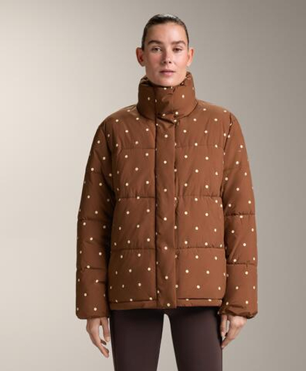 Oysho Утепленная водоотталкивающая куртка Primaloft®, коричневый