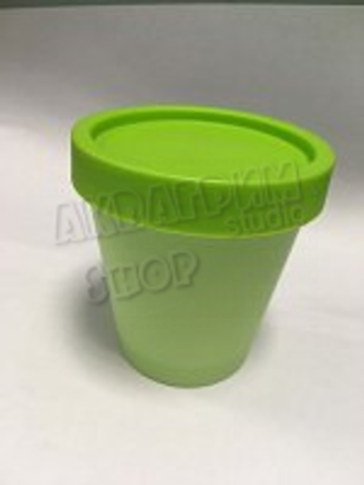 Стаканчик для воды салатовый с герметичной  крышкой 200 мл