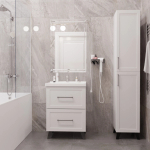 Тумба с раковиной РИФ-60 2 ящика белый