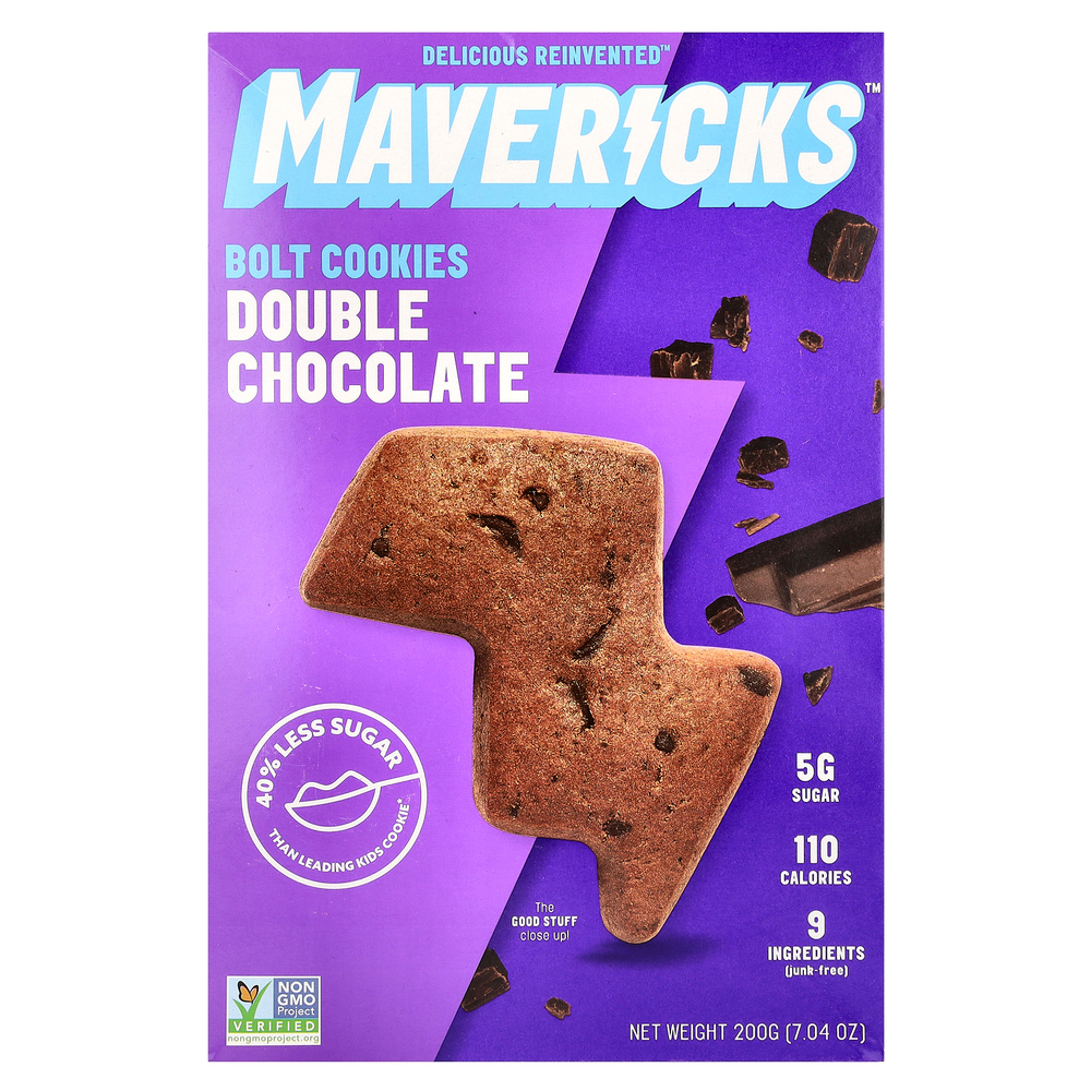 Mavericks, Болт печенье, двойной шоколад, 200 г (7,04 унции)