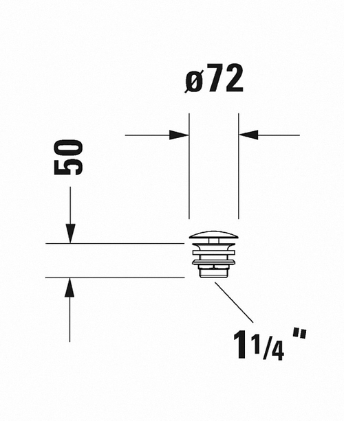 Выпуск для раковины без перелива Duravit, хром (50241000)