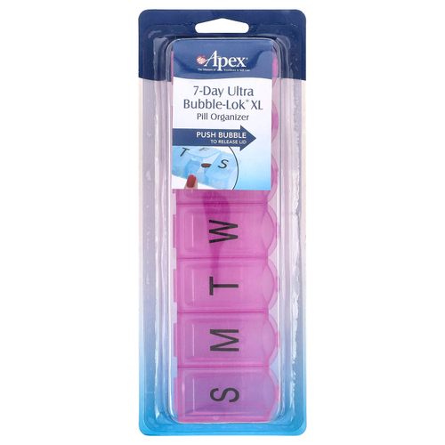 Apex, 7-дневный органайзер для таблеток Ultra Bubble-Lok, XL, 1 таблетница