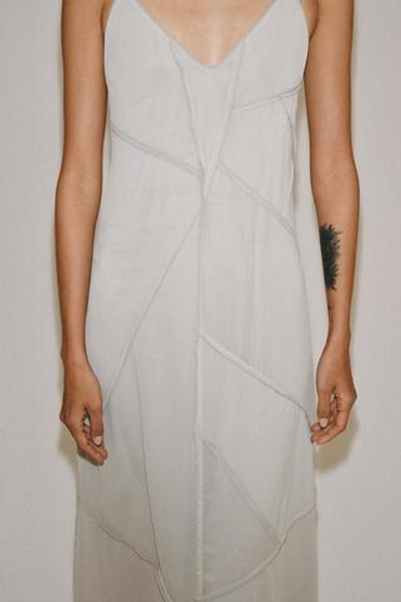 ZARA КОМБИНИРОВАННОЕ ПЛАТЬЕ МИДИ, СВЕТЛО-БИРЮЗОВЫЙ