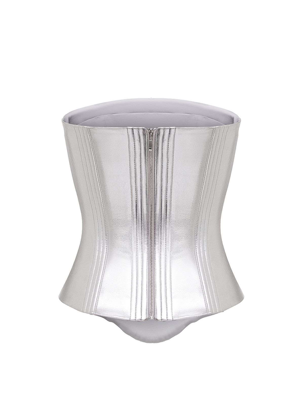 Топ корсетного типа из лаке с открытыми плечами