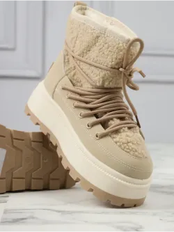 Зимние угги натуральный мех на платформе