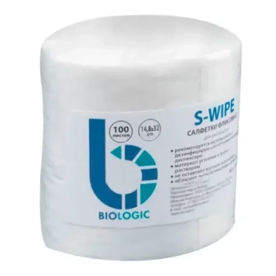 Салфетки флисовые S-Wipe для чувствительных поверхностей 22х30 см рулон 90 листов (без дезинфицирующего средства)