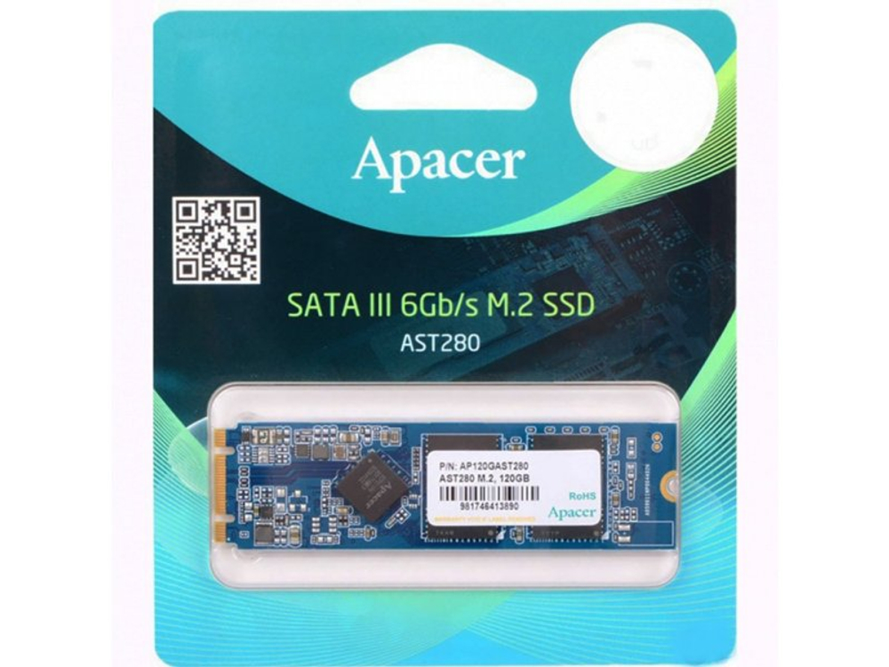 SSD накопитель Apacer AST280 480ГБ, M.2 2280, SATA III, [AP480GAST280-1]