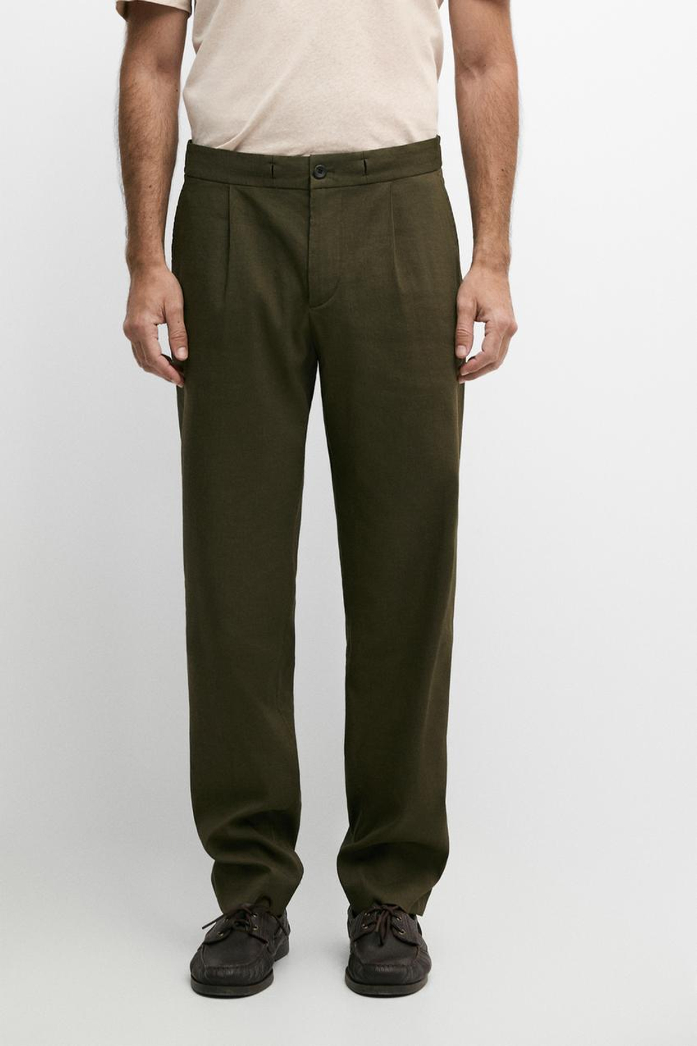 Massimo Dutti Брюки-джоггеры с вытачкам, зеленый