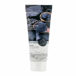 3W Clinic пенка для лица Charcoal Cleansing Foam, 100 мл, 100 г