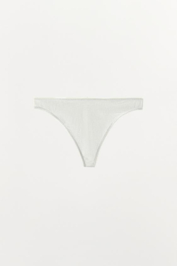 ZARA БАЗОВЫЕ ПЕРФОРИРОВАННЫЕ ТРУСЫ, БЕЛЫЙ