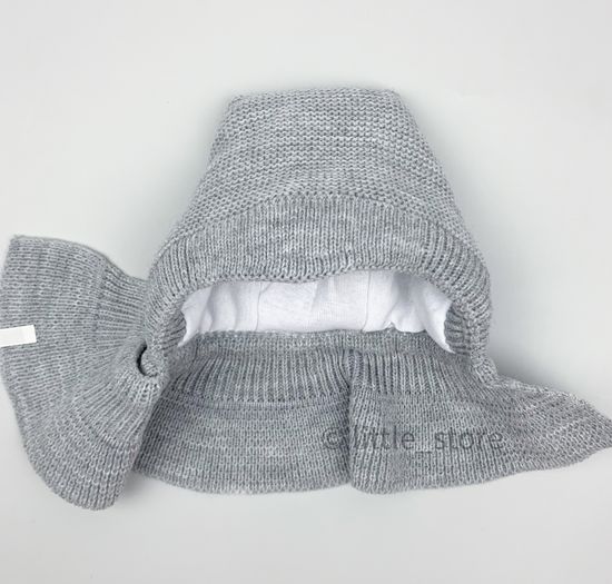 Шапка-шлем зимняя "Непоседа" серая