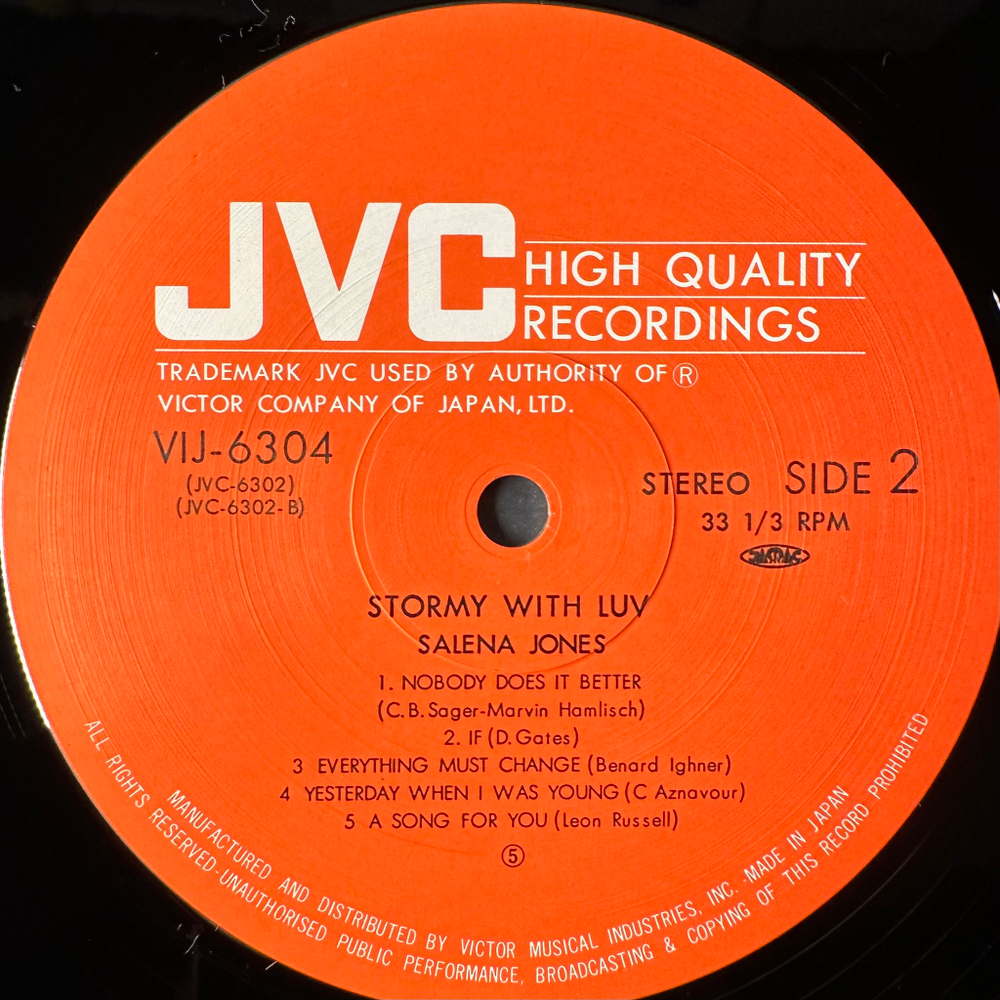Salena Jones ‎– Stormy With Luv (Япония 1980г.)