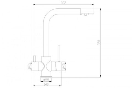 Смеситель Steel Hammer SH 552 BLACK CR для кухонной мойки