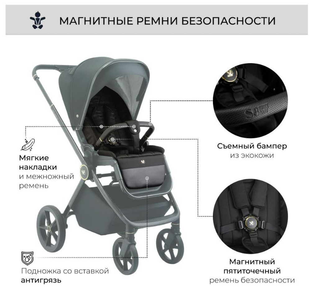 Коляска 2в1 Sweet Baby Elegante GL Black