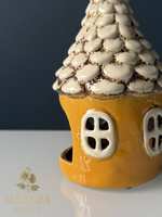 Декоративный подсвечник "Домик трулле" жёлтый Ø 11x17 см