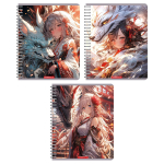 Тетрадь А5 48л клетка "Девушка и дракон" (Академия Групп)